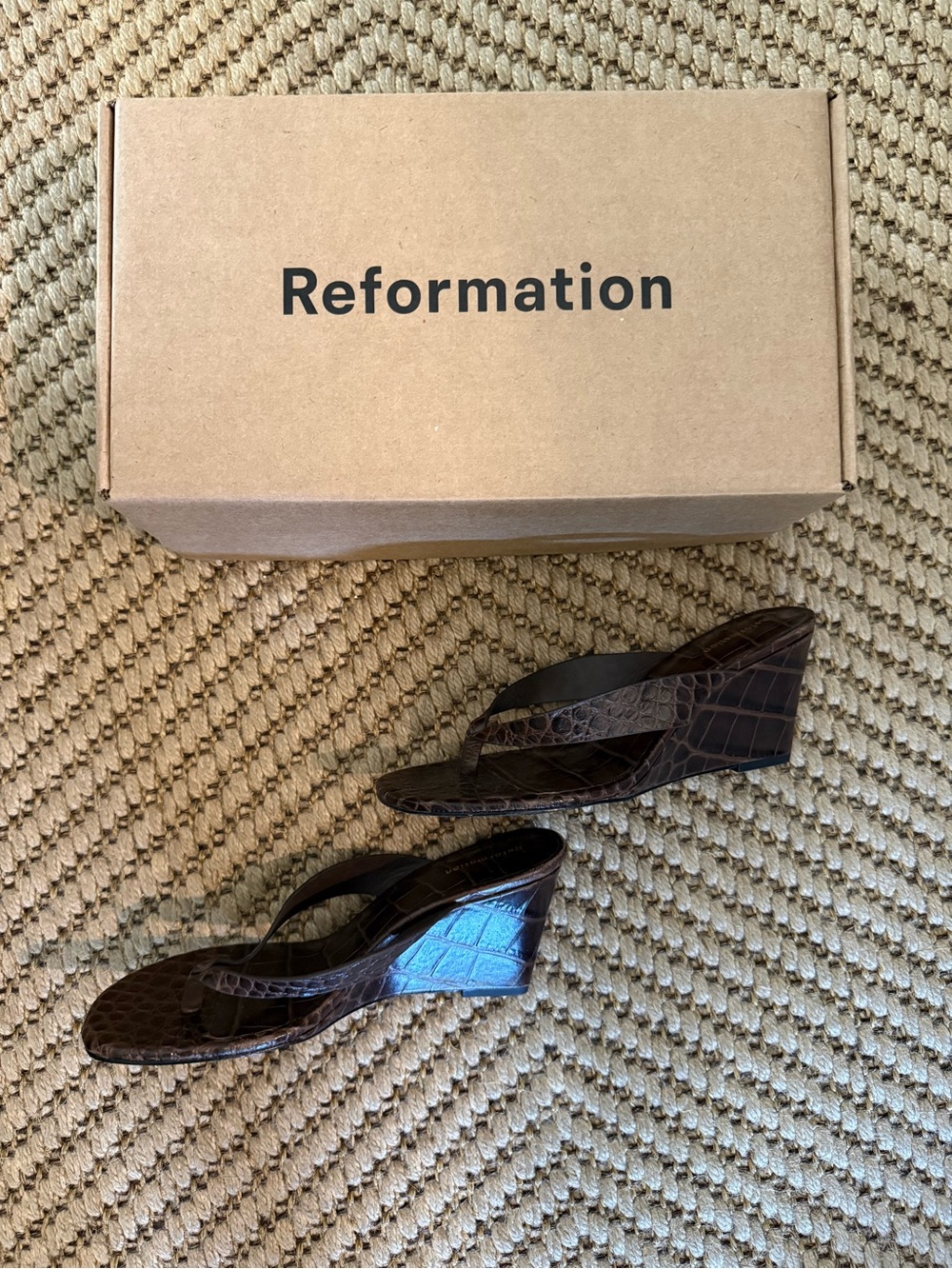 Reformation Jessie Wedge Thong Sandals